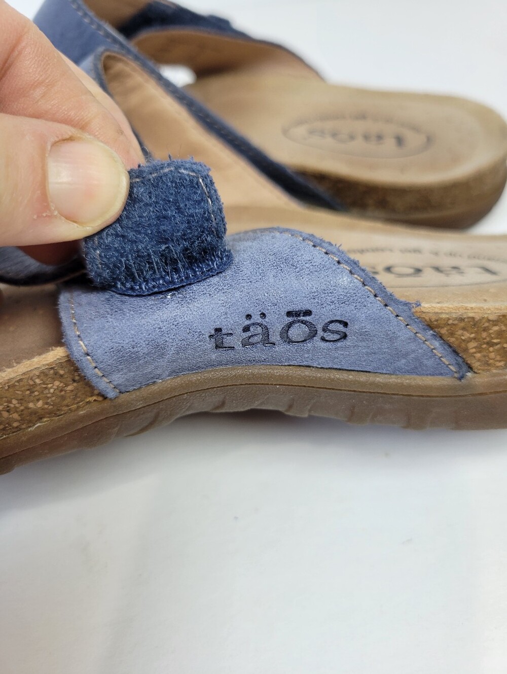 Taos Perfect Blue Slip-on Strappy Leather Sandal Comfort Outdoor Boho Casual - Picture 5 of 9